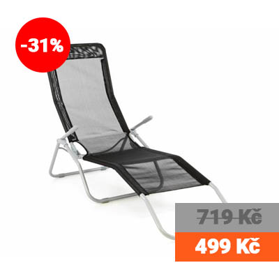 Zahradní lehátko skládací, s černou textilií